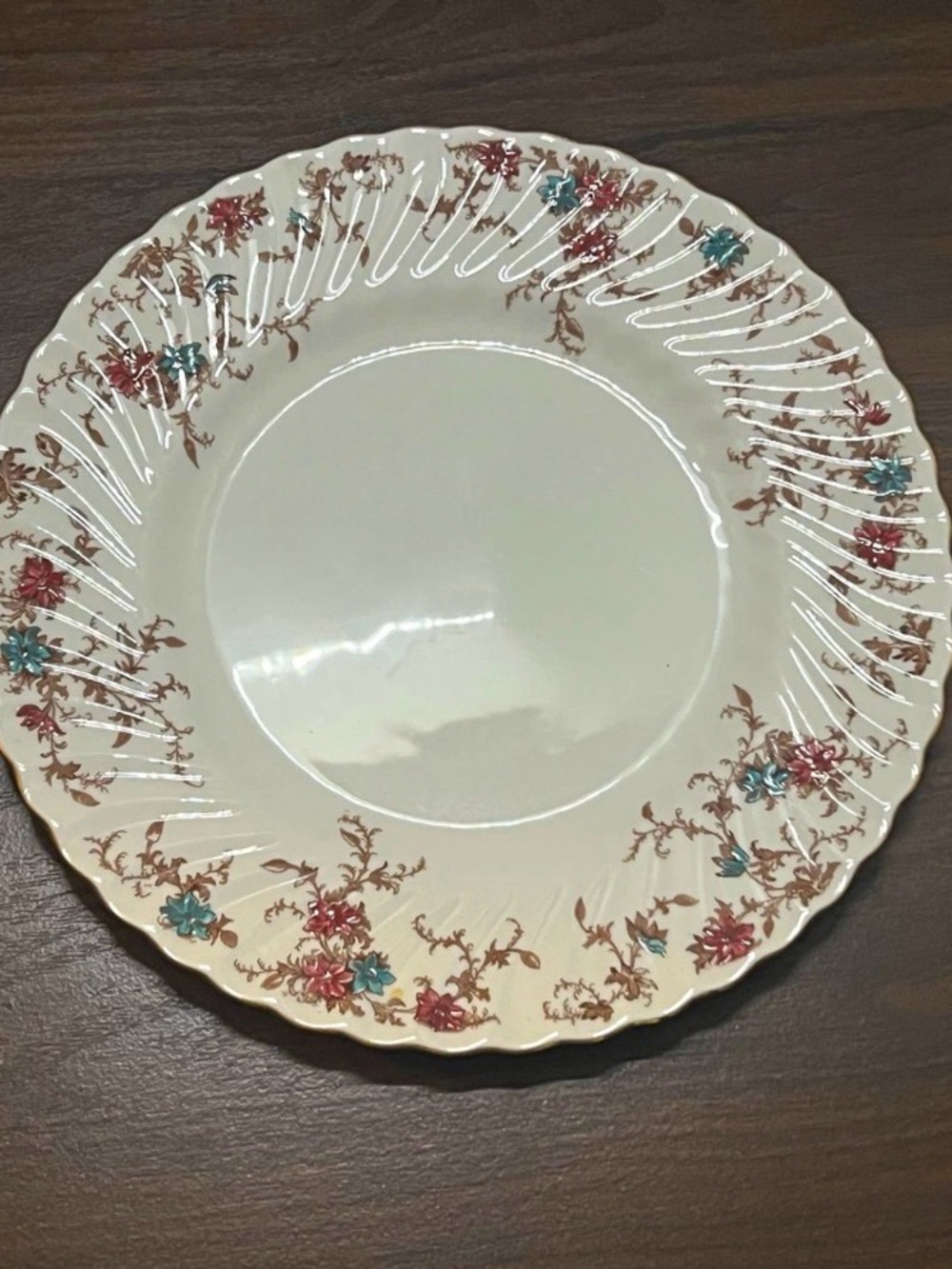 Minton Ancestral Bone China Floral Dinner Plate Beige Pink Blue Brown England